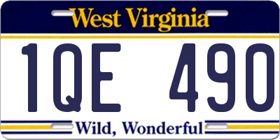 WV license plate 1QE490