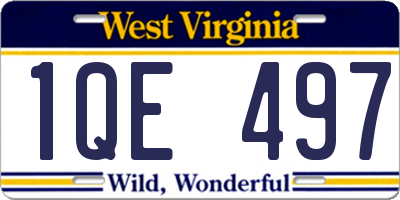 WV license plate 1QE497