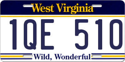 WV license plate 1QE510