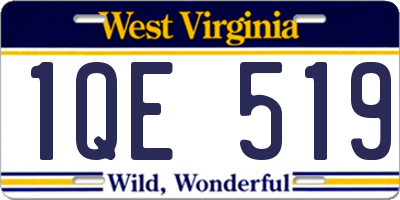 WV license plate 1QE519