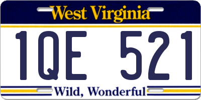 WV license plate 1QE521