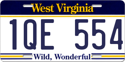 WV license plate 1QE554