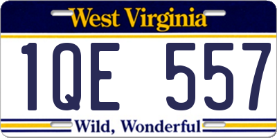 WV license plate 1QE557