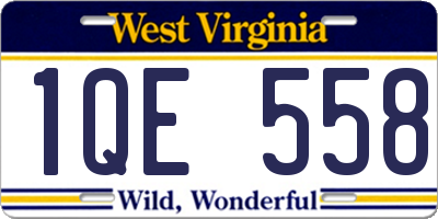 WV license plate 1QE558