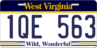 WV license plate 1QE563