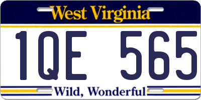 WV license plate 1QE565