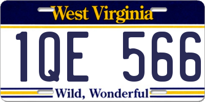 WV license plate 1QE566