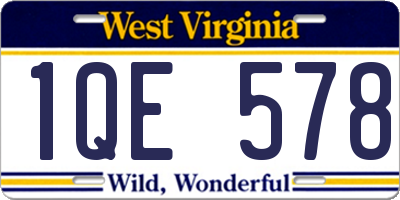 WV license plate 1QE578