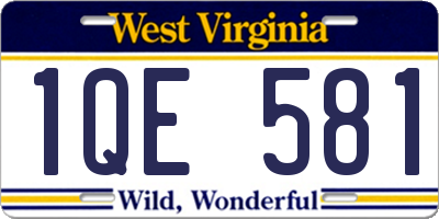 WV license plate 1QE581