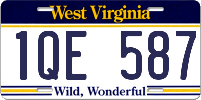 WV license plate 1QE587