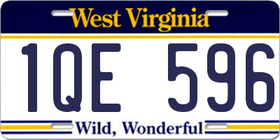 WV license plate 1QE596