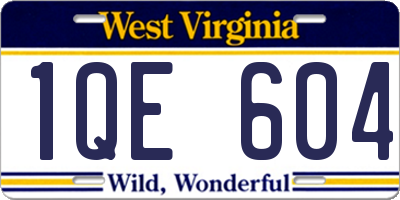 WV license plate 1QE604