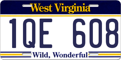 WV license plate 1QE608
