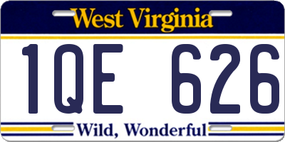 WV license plate 1QE626