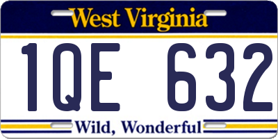 WV license plate 1QE632