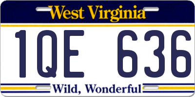 WV license plate 1QE636