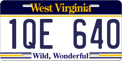 WV license plate 1QE640