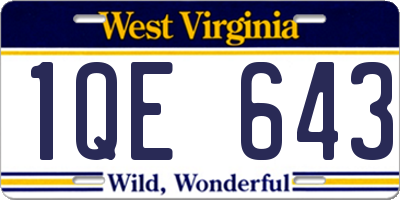 WV license plate 1QE643