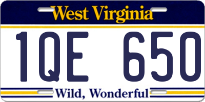 WV license plate 1QE650