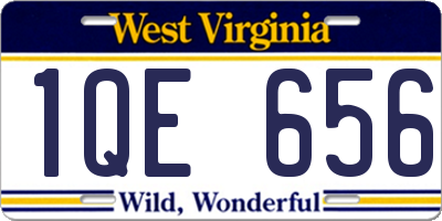 WV license plate 1QE656