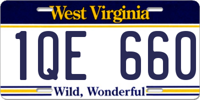 WV license plate 1QE660