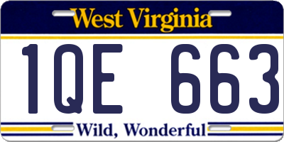 WV license plate 1QE663