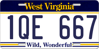 WV license plate 1QE667