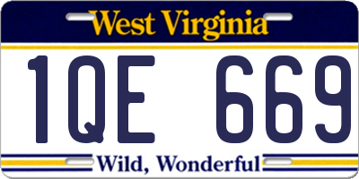WV license plate 1QE669