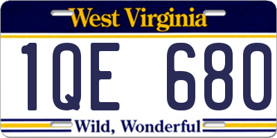 WV license plate 1QE680