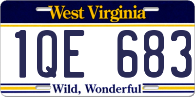 WV license plate 1QE683