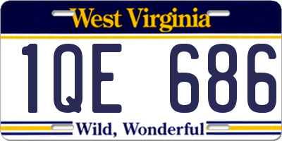 WV license plate 1QE686