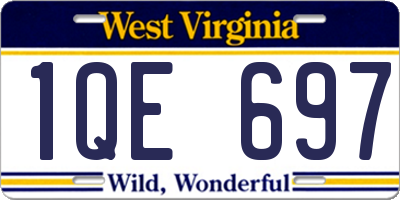 WV license plate 1QE697