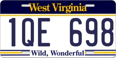 WV license plate 1QE698