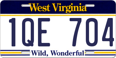 WV license plate 1QE704