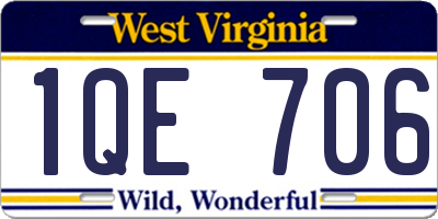 WV license plate 1QE706