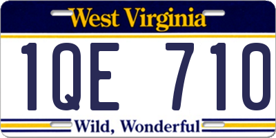 WV license plate 1QE710