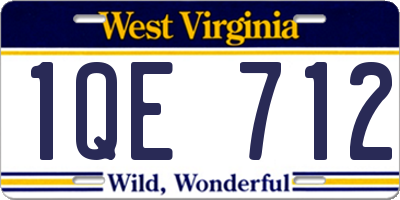 WV license plate 1QE712