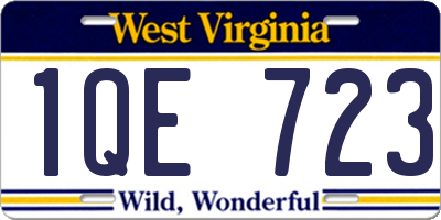 WV license plate 1QE723