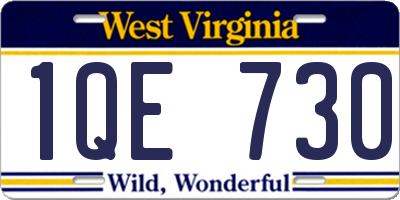 WV license plate 1QE730