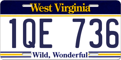 WV license plate 1QE736