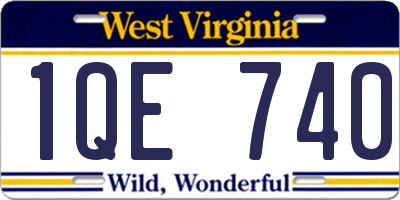 WV license plate 1QE740