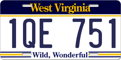 WV license plate 1QE751