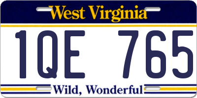 WV license plate 1QE765