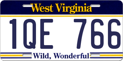 WV license plate 1QE766