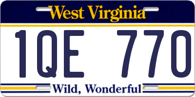 WV license plate 1QE770