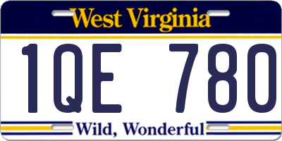 WV license plate 1QE780