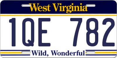 WV license plate 1QE782