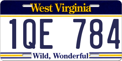 WV license plate 1QE784