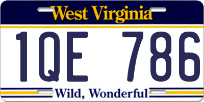 WV license plate 1QE786