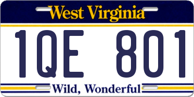WV license plate 1QE801